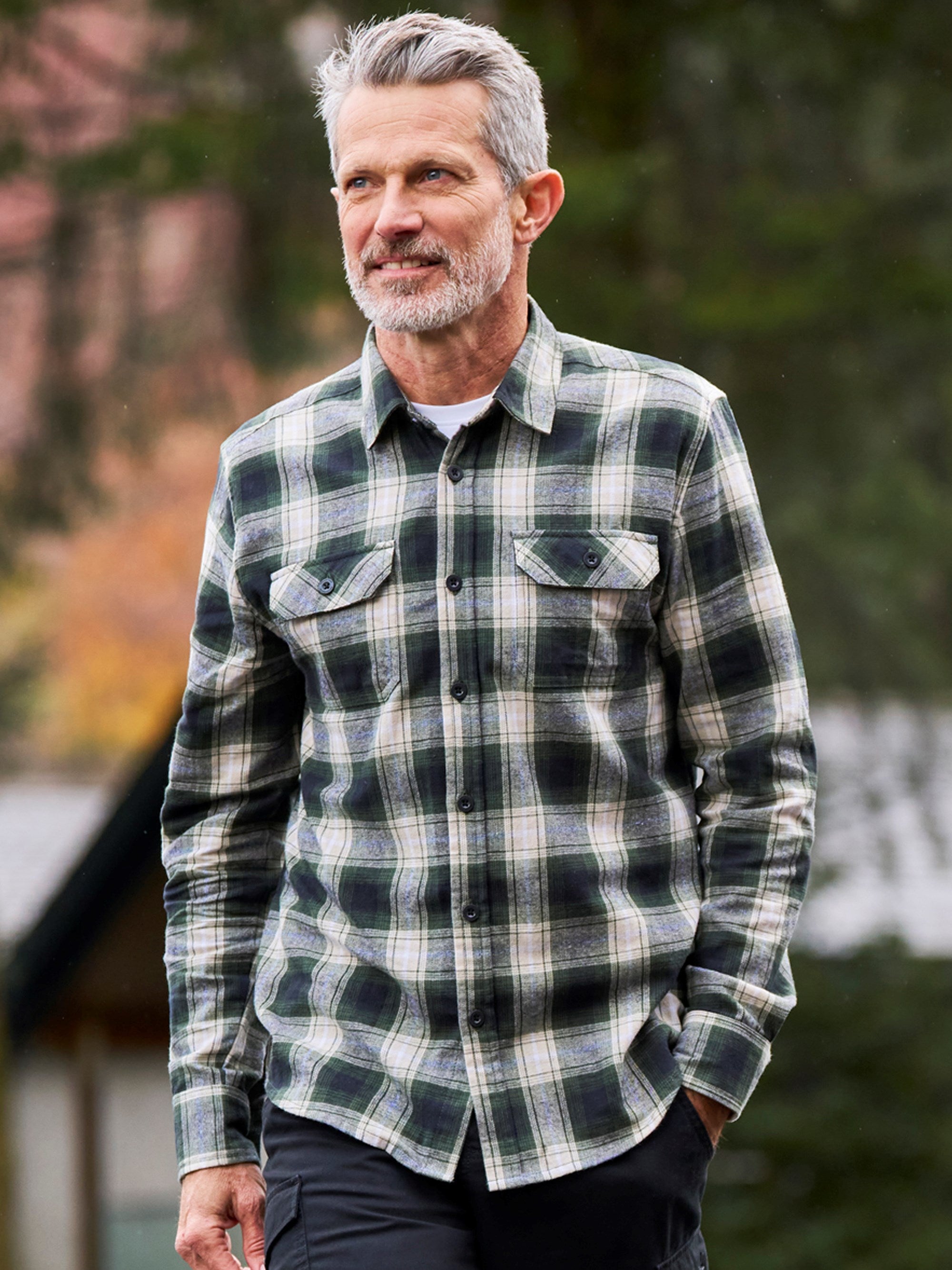 Mountain Warehouse Men's Flannel Shirt - Long Sleeve Comfort