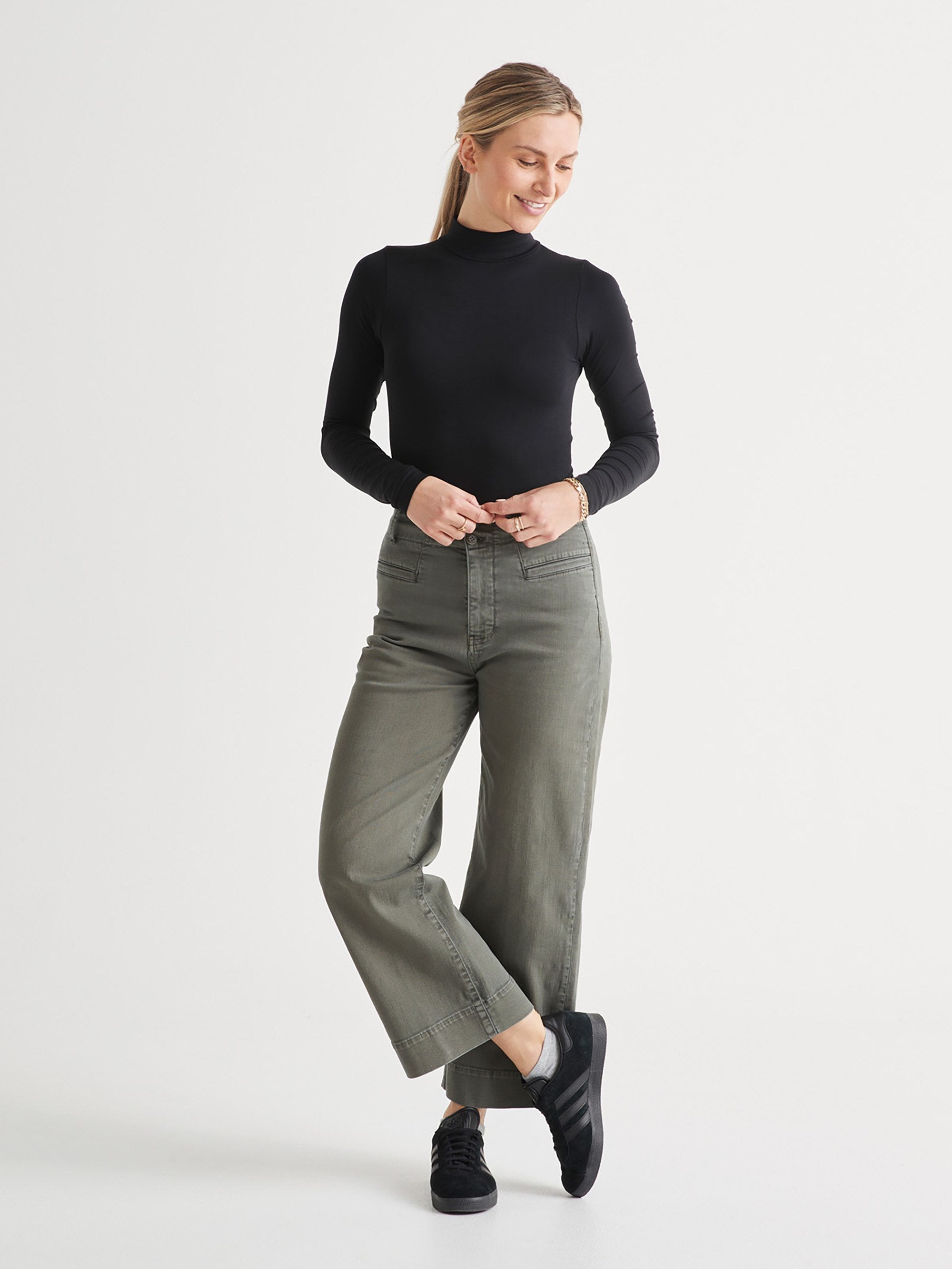 Women's High-Rise LuxTwill Trousers by Duer